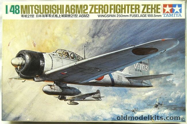 Tamiya 1/48 Mitsubishi Zero Fighter A6M2 Type 21 Zeke, 6416 plastic model kit